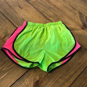 Small lime green Nike running shorts